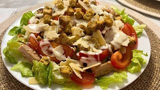 Салат Цезарь с куриной грудкой  Вкусный Салат с курицей [upl. by Attelliw231]