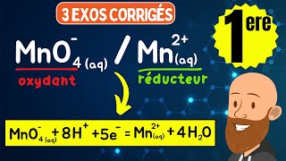 Comment équilibrer demi équation redox oxydoréduction  exercices corrigés 1er physique chimie [upl. by Lerraf]