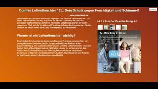 Comfee Luftentfeuchter 12L Dein Schutz gegen Feuchtigkeit und Schimmel [upl. by Silda912]