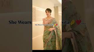 She Wear Saree Like A Sita 🤌❤️ytshorts shorts sitaramkrithishetty trending trendingshorts [upl. by Uy]