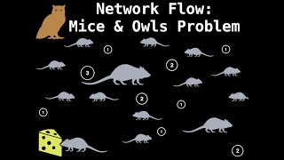 Bipartite Matching  Mice and Owls problem  Network Flow  Graph Theory [upl. by Etnad]