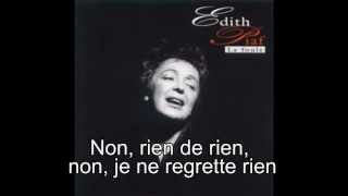 Edith Piaf  NJNRR 1961 Lyrics [upl. by Standush]