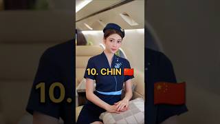 Top 10 Air Hostess Uniform 🥋of Defferent countries 3 shorts [upl. by Eilram]