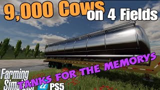 Lets Play 9000 Cows on 4 Fields 8  Tanks for the Memories  FS22 [upl. by Annauqahs]