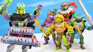 Teenage Mutant Ninja Turtles of Grayskull MOTU Crossover Action Figures Mikey Casey amp Skeletor [upl. by Heisser]