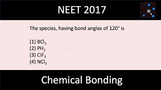 The species having bond angles of 120° is 1 BCl3 2 PH3 3 ClF3 4 NCl3  NEET 2017 [upl. by Einej914]