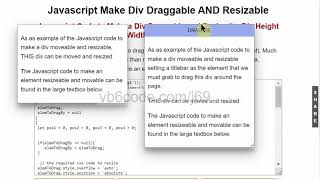 JS JAVASCRIPT RESIZABLE DIV  DRAGGABLE DIV  Simple Short JSCode to Make Element Draggable  Resize [upl. by Bush949]