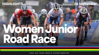 Women Junior Road Race highlights  2024 UCI Road World Championships [upl. by Burgwell]