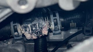 MERCEDES GLA250 COOLANT LEAK UNDER INTAKE MANIFOLD [upl. by Luiza60]