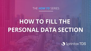 How to Answer the Personal Data Section on Sprintax TDS [upl. by Huppert]