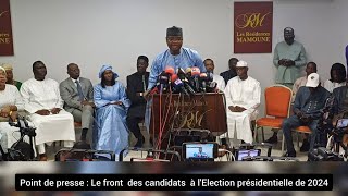 Point de presse  Le front des candidats à lélection présidentielle de 2024 [upl. by Fronniah]