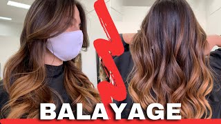 How to FREEHAND BALAYAGE for Dark Hair Whith FANOLA COLOR  STEP by STEP TECHNIQUE  Fast amp Easy [upl. by Joselyn]