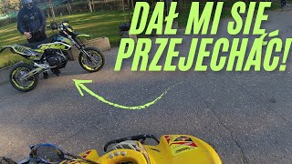 PIERWSZY RAZ NA MOTOCYKLU KTM SMC 690 x LTZ 400 [upl. by Elatnahs]