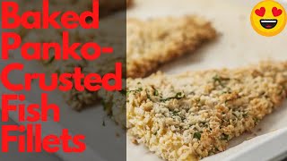 Baked PankoCrusted Fish Fillets Recipe 😍  The Keto World [upl. by Aisyat398]