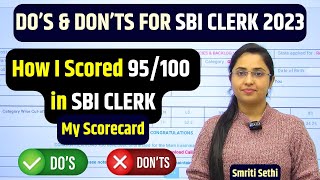 My SBI Clerk Scorecard  Mistakes to avoid for SBI Clerk 2023  Smriti Sethi  Studyniti [upl. by Lexis]