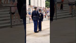 Changing of the Guard at the Tomb of the Unknown Soldier on July 8th 2023 Uniform Inspection [upl. by Ynnor]