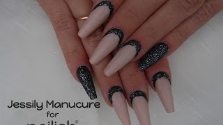 Ongle en gel quotForme ballerine effet sucre avec NAILISHquot [upl. by Kal]