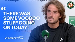 Stefanos Tsitsipas immediate reaction after French Open elimination to Carlos Alcaraz 💔 [upl. by Aubert299]