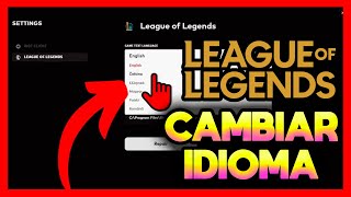 ✅COMO CAMBIAR EL IDIOMA DE LOL [upl. by Amarette]