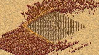 Stronghold Crusader HD  9000 Slaves vs 1000 Slingers [upl. by Lekar]