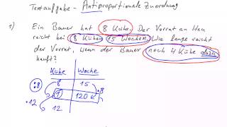 Antiproportionale Zuordnung  Textaufgaben [upl. by Saraiya]