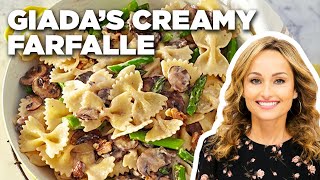 Giada De Laurentiis Farfalle with Cremini Asparagus and Walnuts  Everyday Italian  Food Network [upl. by Destinee]