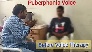 Puberphonia High Pitch Voice with Diplophonia before Voice Therapy Dr Rajendra Kumar P 9849236299 [upl. by Elvin]