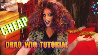 Cheap DIY drag wig tutorial 1 [upl. by Tomkin443]