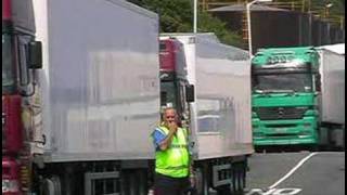 Stena Europe loading trucks at Fishguard [upl. by Yeldoow646]