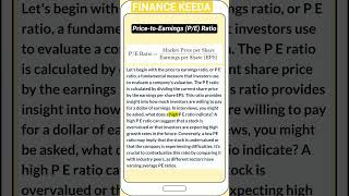 Price to Earnings P E Ratio  Most Important Ratios for Finance Interview shorts ratioanalysis [upl. by Nyliret]