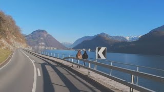 🇨🇭🚘 driving switzerland 4K 🏞️ Iseltwald ➡️ Brünigpass ➡️ Hergiswil ➡️ Luzern HDR [upl. by Jill579]