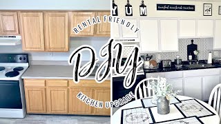 KITCHEN MAKEOVER UNDER 30 DIY RENTAL FRIENDLY [upl. by Demetra]