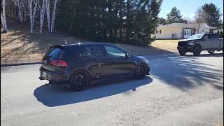 VW MK7 Golf R IE stage 2 Catless Downpipe wMiltek exhaust sound [upl. by Neral884]