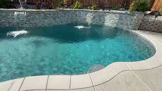 Stunning Freeform Pool with Elegant LedgeStone Water Feature 🌊✨ [upl. by Hanshaw]