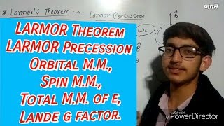 LARMOR Theorem  LARMOR Precession Orbital Spin and Total Magnetic Moment of electron in ato [upl. by Shoemaker]