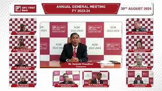 IDFC FIRST Bank AGM 30th August 2024 [upl. by Nim]