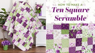 How to Make a Ten Square Scramble Quilt Block  Shabby Fabrics [upl. by Ajay20]