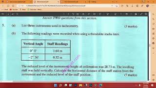 KNEC ENGINEERING SURVEY TACHEOMETRY CALCULATION 2022 NOV SERIES [upl. by Lanuk]