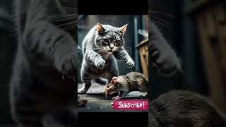 Cat try to ateck poor rat shortvideo [upl. by Deeraf728]