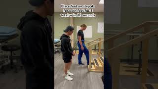 Berg Balance Assessment Alternating Feet On Steps or Stool [upl. by Ardnoyek312]