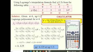 Lagrange interpolation using calculator [upl. by Fellner]