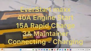 EverStart maxx 15 A Rapid Car Battery Charger  Set Up  Review  Connecting to Car Battery [upl. by Adnof]