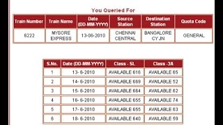 Check Seat Availability amp Train Availability in Indian Railways IRCTC  without logging in [upl. by Eenttirb]