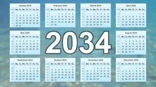 Calendar 2034 [upl. by Annoit]