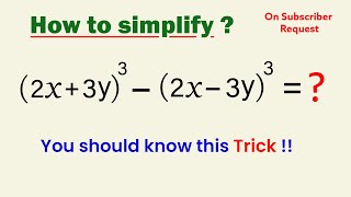 Simplify 2x  3y³  2x  3y³  You should know this Trick [upl. by Oirom863]