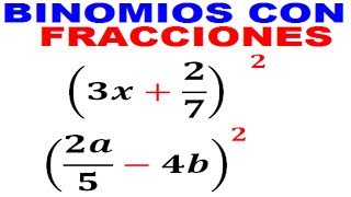 Binomio al cuadrado con fracciones Productos notables Ejemplo 3 [upl. by Noeruat]