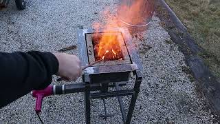 Homemade Charcoal Forge for some Blacksmithing [upl. by Nyvrem]