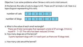 Part Part Whole Ratios Grade 6 Unit 2 Lesson 15 [upl. by Sassan]