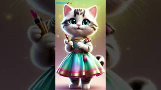 Billi cartoon makeup 💖🌷 shorts kitten makeup cute funny [upl. by Latsirk]