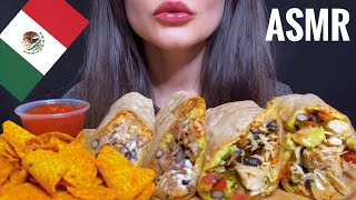 ASMR BURRITOS  NACHOS MUKBANG NO TALKING EATING MEXICAN FOOD [upl. by Anyala]